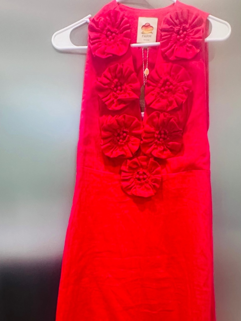 Red 3d Flower Maxi Dress - Picture 6 of 6